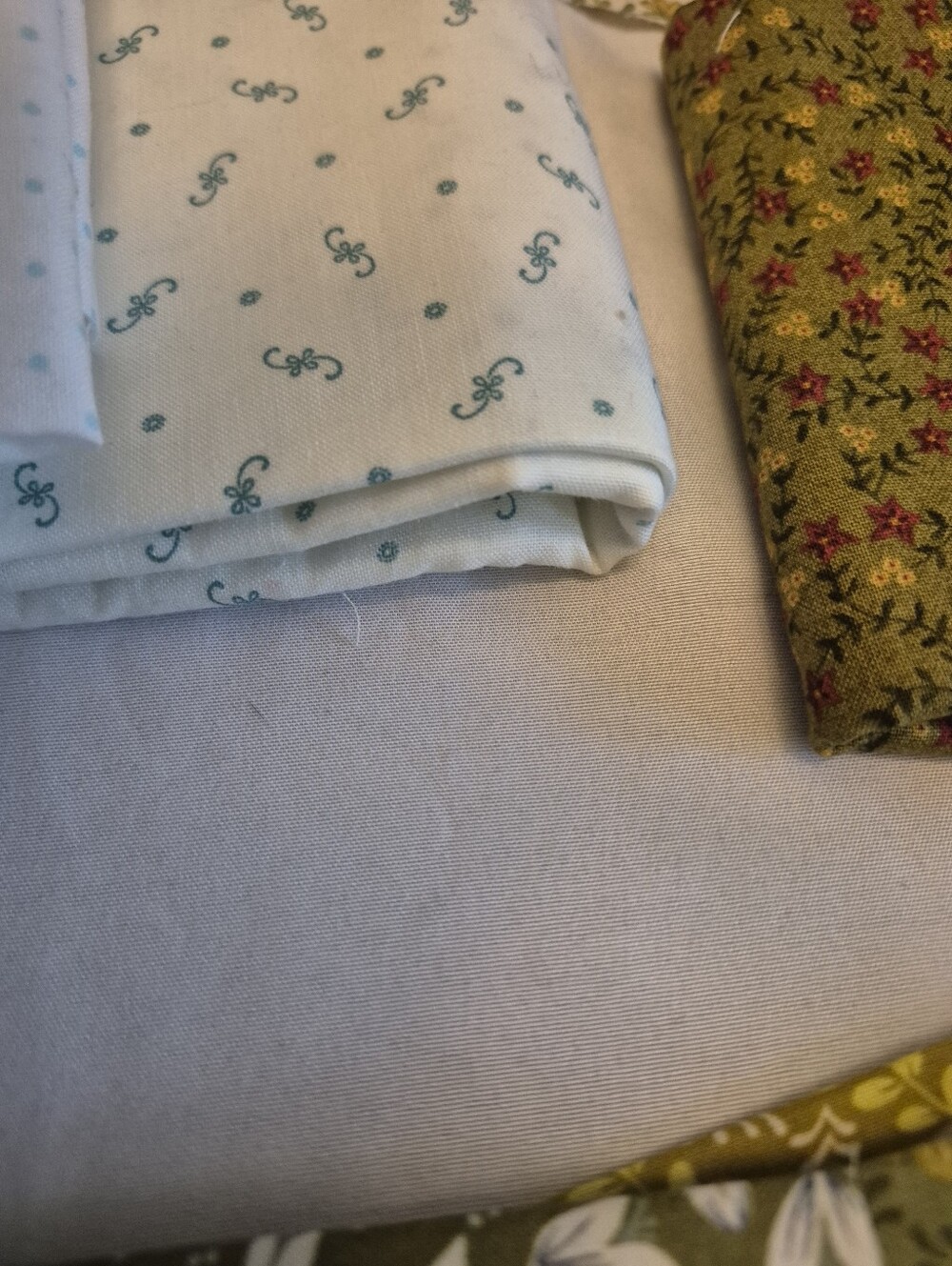 Assorted Quilt Fabric Bundle in Greens, Blues, Creams and Beige.  Yardage PLUS - Picture 9 of 15